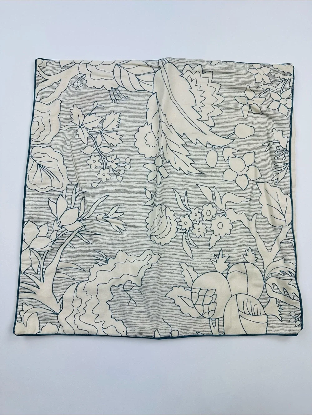 Threshold Studio McGee Cream with Blue Floral Embroidery Accent Pillow Case